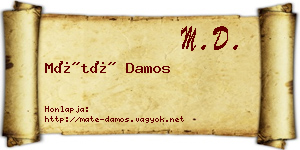 Máté Damos névjegykártya